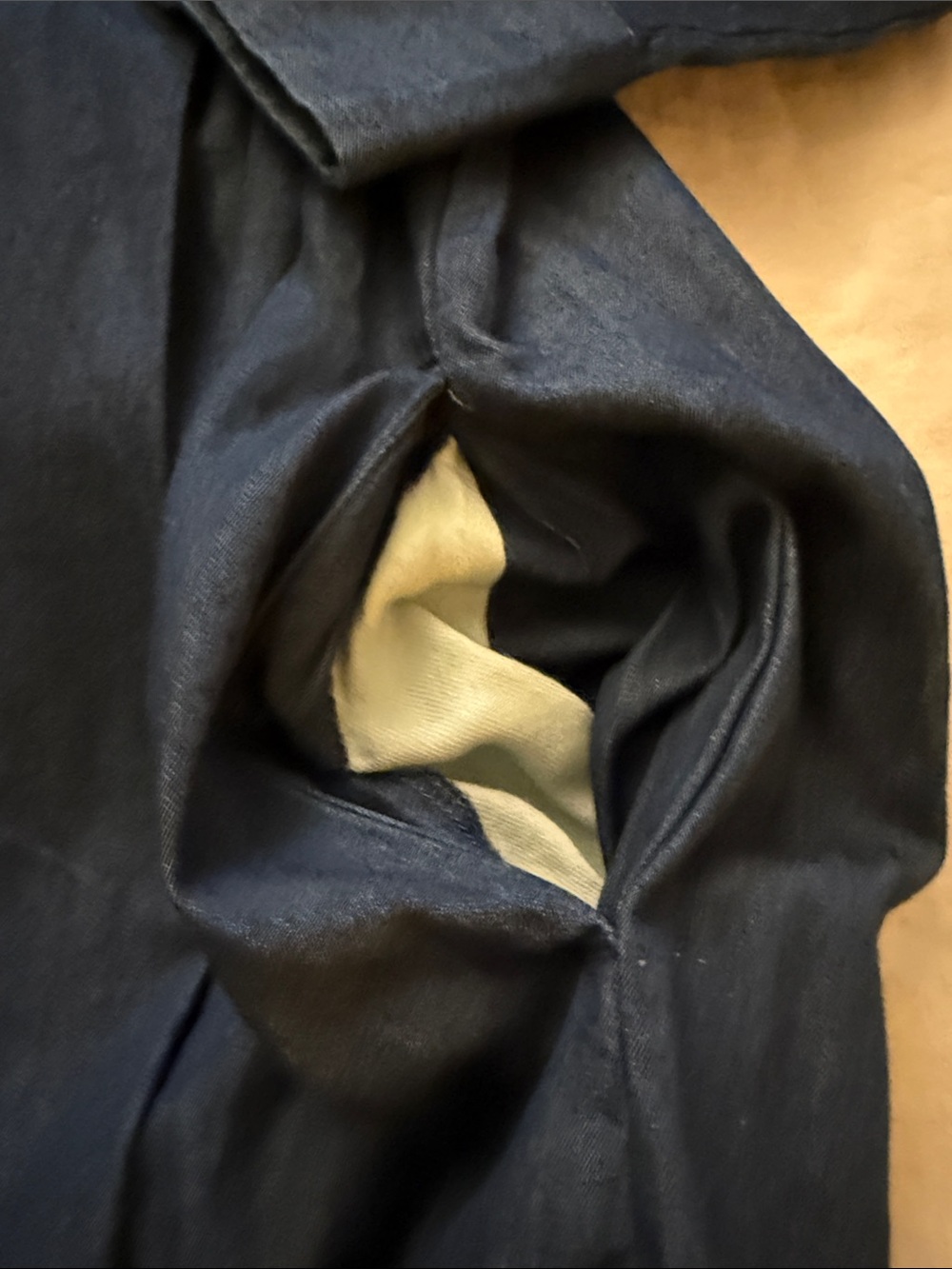 Muji Navy Blue Long Sleeve Midi Dress - Picture 3 of 12